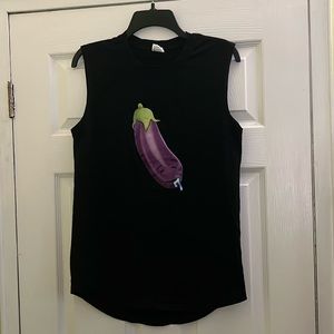 MEN’s Humor sleeveless tee “Dripping Eggplant 🍆 “ size SMALL